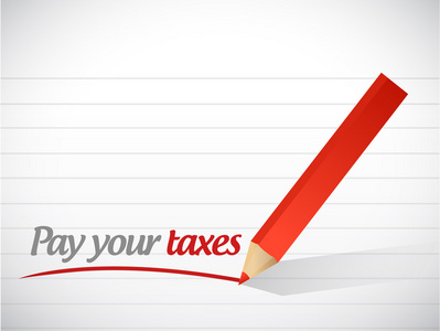 Zahlen Sie Ihre Steuern, Nachricht Illustration design支付您的税消息插图设