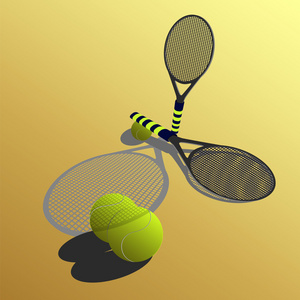 Racket on a yellow backgroun