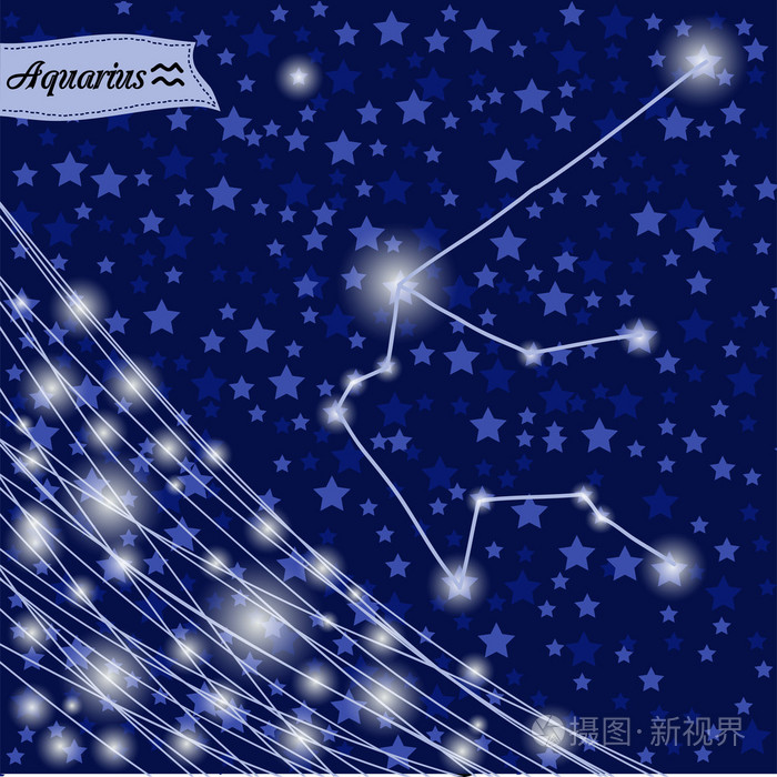 水瓶座的星座的明亮的星星