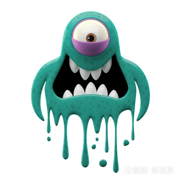 独眼的时髦青色怪物照片-正版商用图片1f457k-摄图新视界