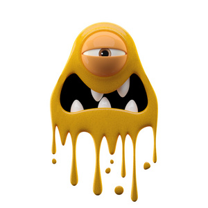 独眼累了黄色怪物照片