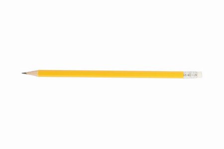 黄色铅笔在白色背景上孤立