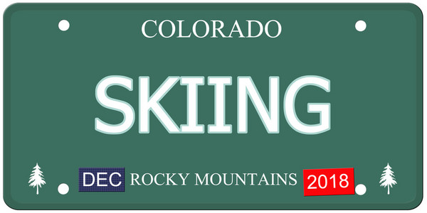 滑雪科罗拉多州车牌