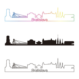布拉迪斯拉的天际线直线型，彩虹