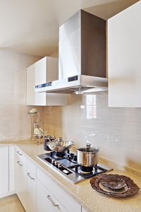 现代白色厨房清洁室内设计