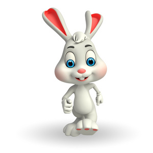 白色复活节兔子