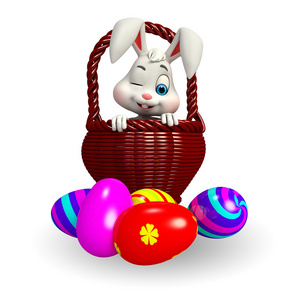 复活节兔子鸡蛋篮子