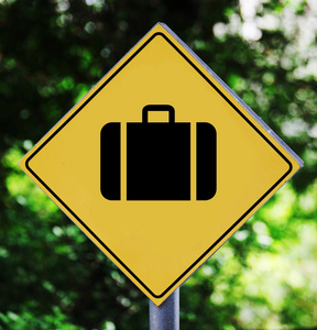 交通黄标签的行李象形图