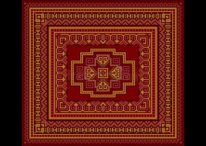 明亮的地毯旧风格的红色和勃艮第色调