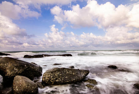 海景和海浪，自然