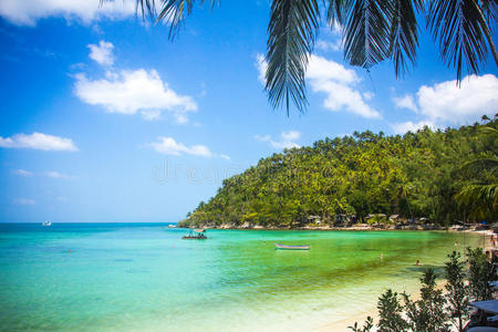 科芬根热带海滩自然背景。