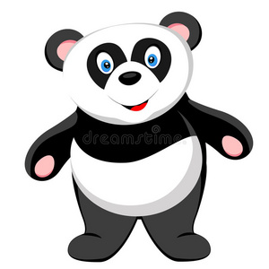 可爱的熊猫宝宝微笑矢量