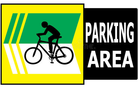 左转自行车标志牌照片