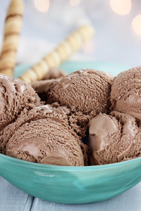 一碗美味的巧克力冰淇淋