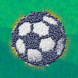 由散落的三维粒子组成的足球