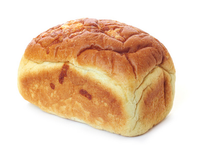 一块面包上白色隔离
