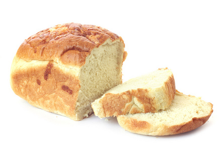 面包上白色隔离一块面包上白色隔离照片