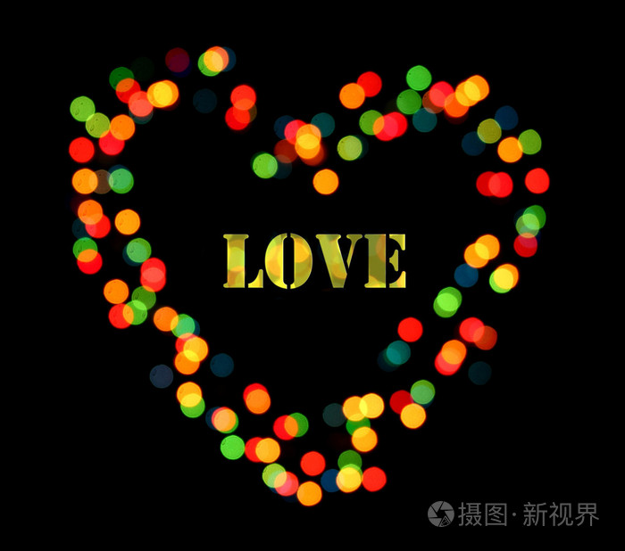 明亮的心散景背景