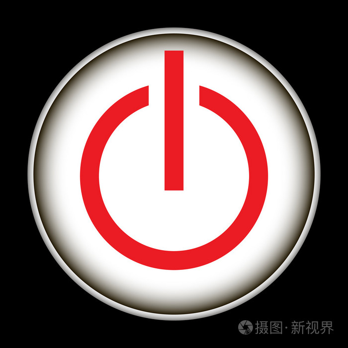 红色电源按钮矢量