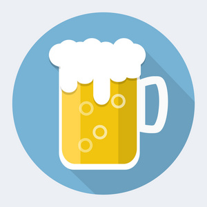啤酒杯子平面图标