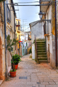 小巷。圣乔瓦尼  罗通多。普利亚大区。意大利