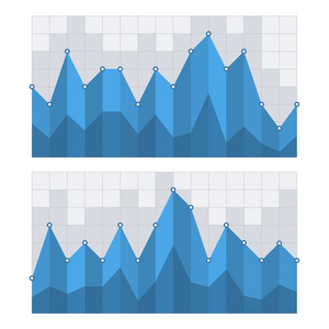 蓝色业务图表 graph 图表。矢量