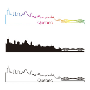 魁北克的天际线直线型，彩虹