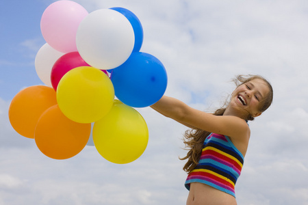 年轻女孩与气球
