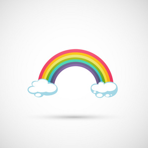 彩虹和天空中的云彩
