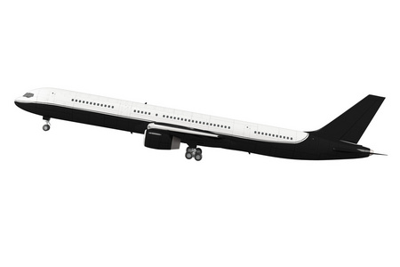 在白色背景上孤立的客运飞机图片