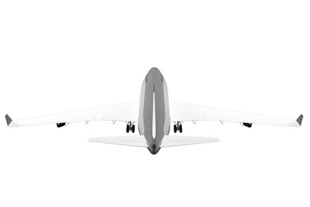 在白色背景上孤立的客运飞机