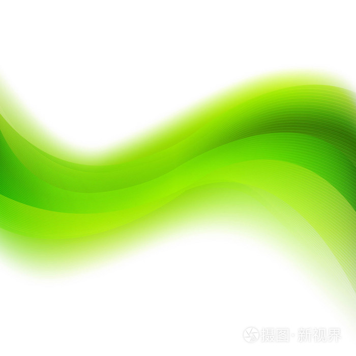 抽象的线条与模糊的绿色背景