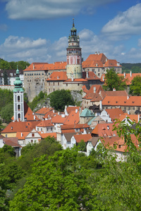 塞斯基克鲁姆洛夫的景色。 捷克共和国。