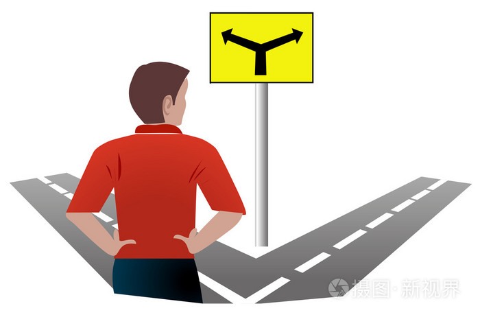 在一个十字路口的人