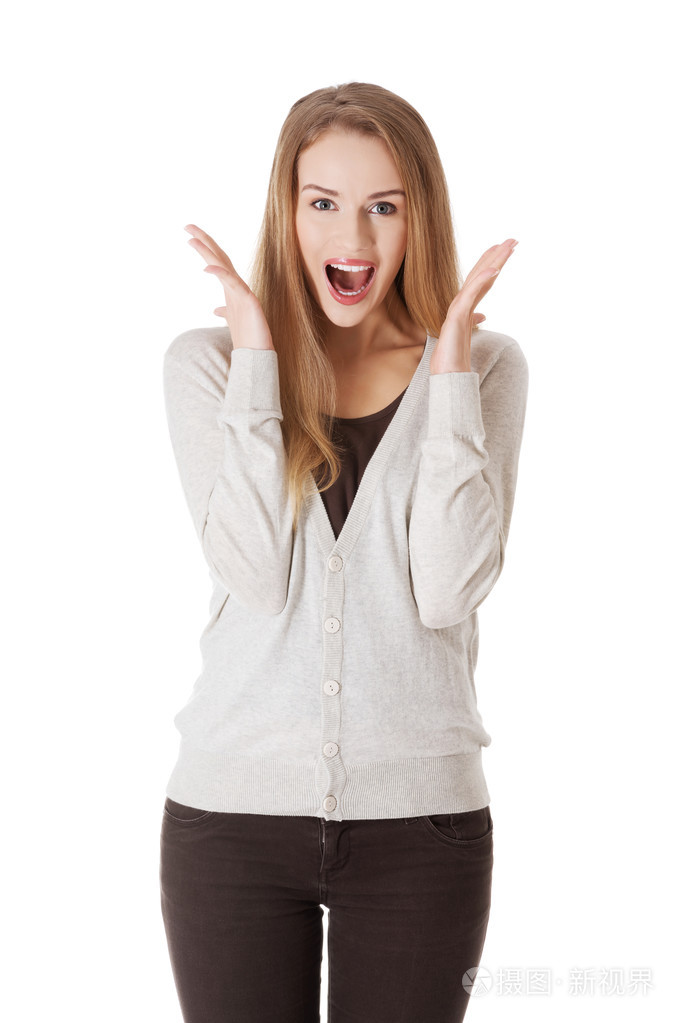 表示惊讶的女人