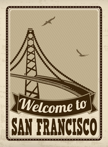欢迎来到旧金山复古海报