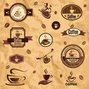 徽章收集咖啡标签