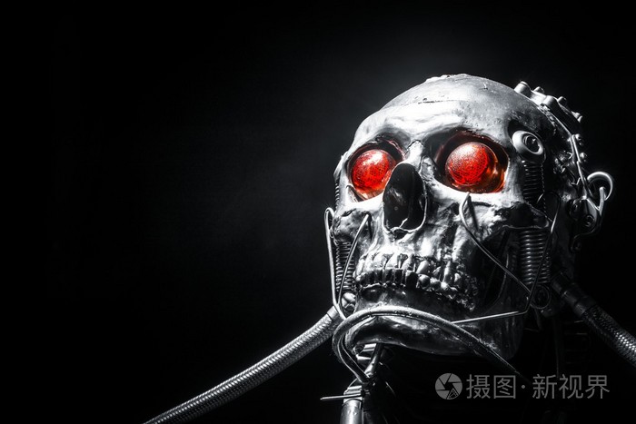 人类大小机器人的头骨