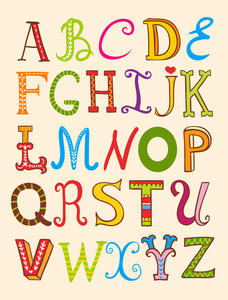 abc.在一个多彩的风格的字母设计照片