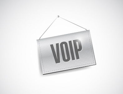 voip 的旗帜标志插画设计