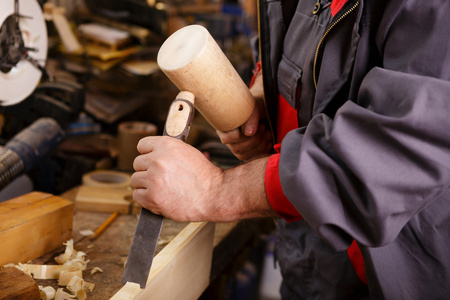 木雕手用工具工作时