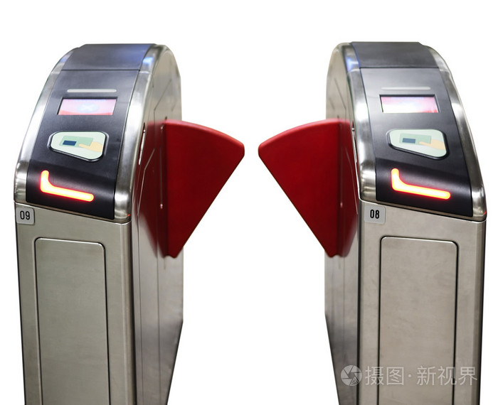 在现代的地铁入口闸机