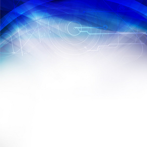 技术未来派漩涡蓝色背景和空间为您的文本 矢量  图