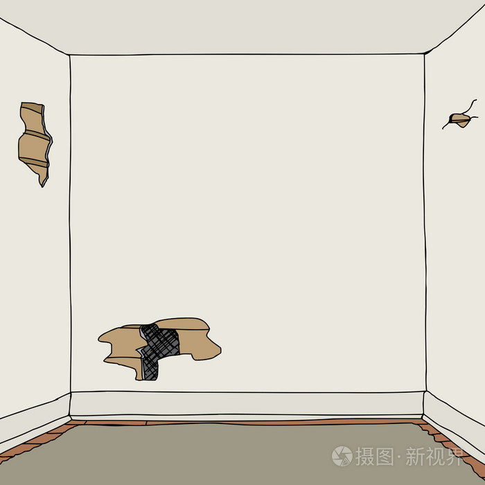 破旧的老房间里