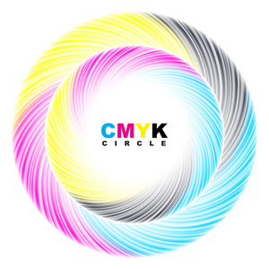 抽象的 cmyk 圈