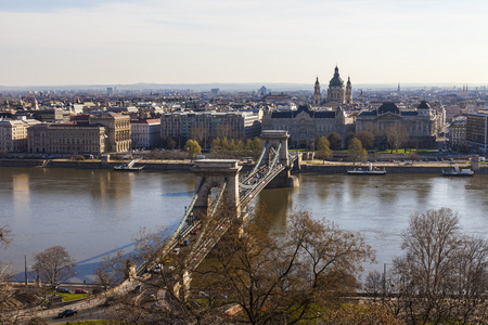 多瑙河和 pesht 从布达城堡区视图