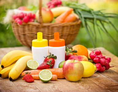 从水果和蔬菜的新鲜 天然维生素