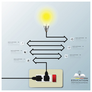 灯泡电力线路教育信息图表背景图片