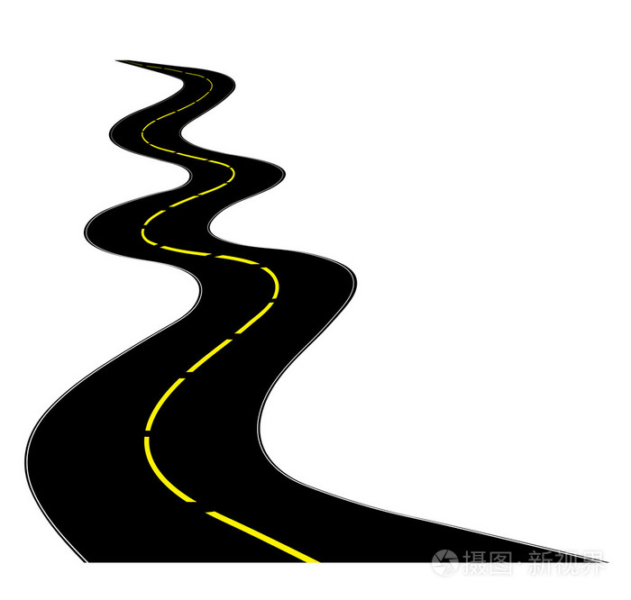 一条蜿蜒的小路,在白色插画-正版商用图片1fb44h-摄图新视界