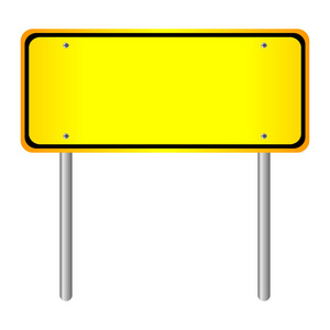 空白的黄色道路标志